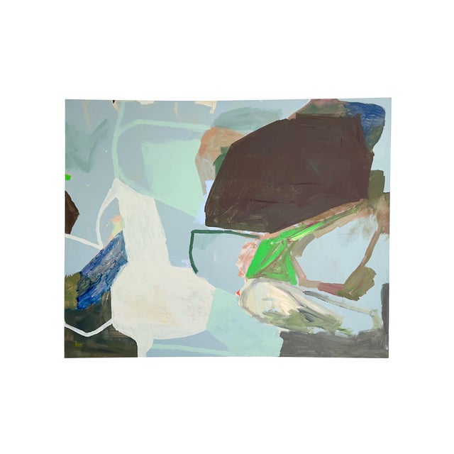 Dark Gray Large Scale Painting by Allison James Titled Origin Story For Sale - Image 8 of 11