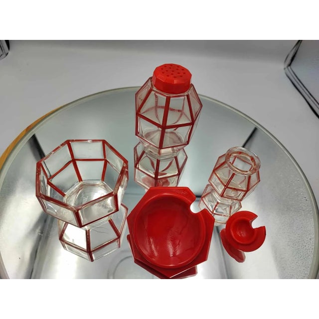 1950s Art Deco Sugar & Salt Bowl and Pepper Container, 1950s, Set of 3 For Sale - Image 5 of 6