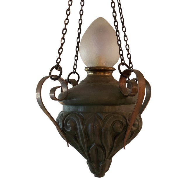 Early 20th Century Neoclassic Pendant Light Fixture For Sale