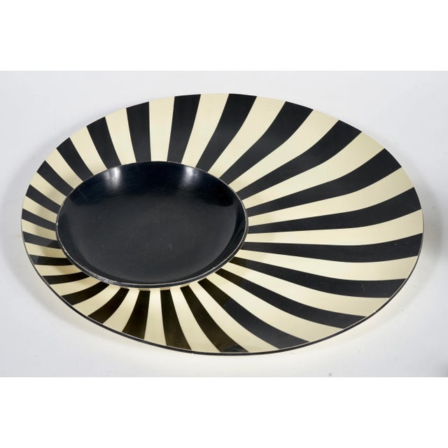 1970s Melamine Relish Tray and Cracker Tray , Black and White For Sale - Image 5 of 5