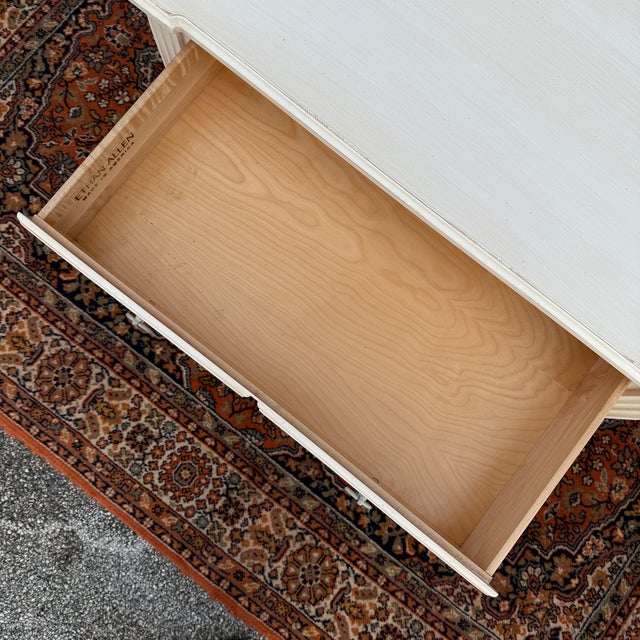 Ethan Allen 2000s Ethan Allen Swedish Home Collection Gustavian 3 Drawer Bachelor's Chest (10-5401 Linen) For Sale - Image 4 of 16