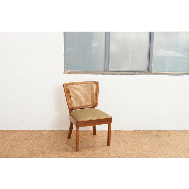 Model 201 Chair with Frame Wood, Back with Ronc, Seat Upholstered and Velour Fabric, for the Girsberger Bookshop, Zurich For Sale - Image 11 of 12