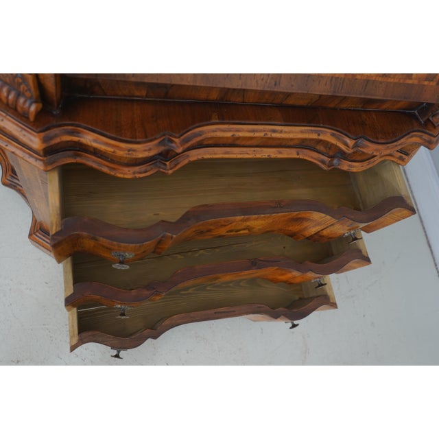 1980s Italian Extremely High Quality Distressed Finish Secretary Desk For Sale - Image 5 of 18