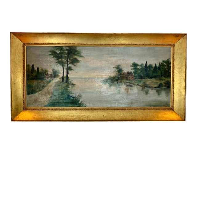 Early 19th Century Dutch Landscape “Cottage Retreat” - Oil on Canvas For Sale