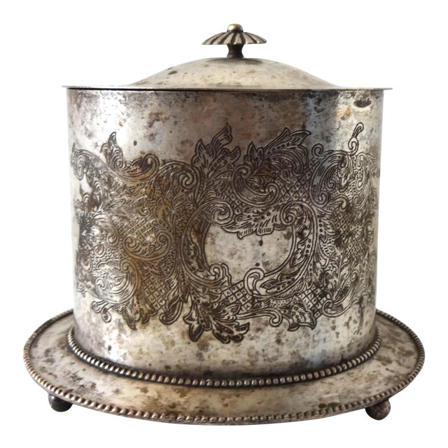 Mid 19th Century Antique Silver Plate Biscuit Barrel Chairish