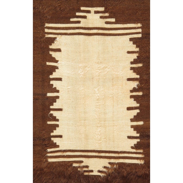 Turkish Vintage Turkish Brown Mohair Rug - 4′7″ × 6′8″ For Sale - Image 3 of 5