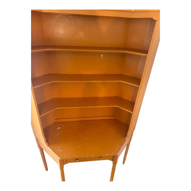 Ethan Allen Vintage Ethan Allen American Traditional Painted Corner Desk With Bookcase Hutch For Sale - Image 4 of 8