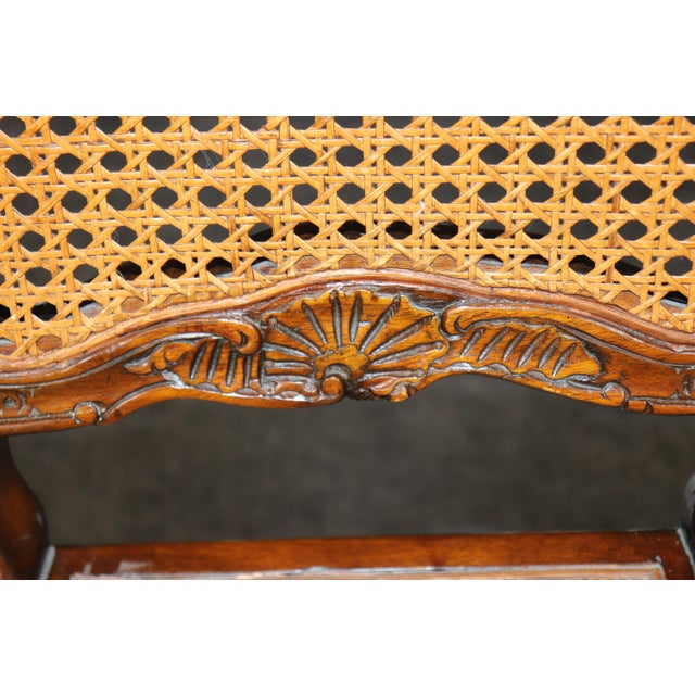 Brown Pair Mid 20th C Louis XV Style Cane Back Side Chairs For Sale - Image 8 of 10
