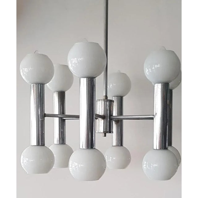 1960s Vintage Chromed Ceiling Lamp from Targetti For Sale - Image 5 of 7