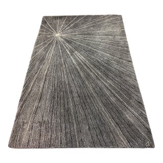 5ft X 8ft Angela Adams for Design Within Reach Grace Area Rug, Graphite For Sale