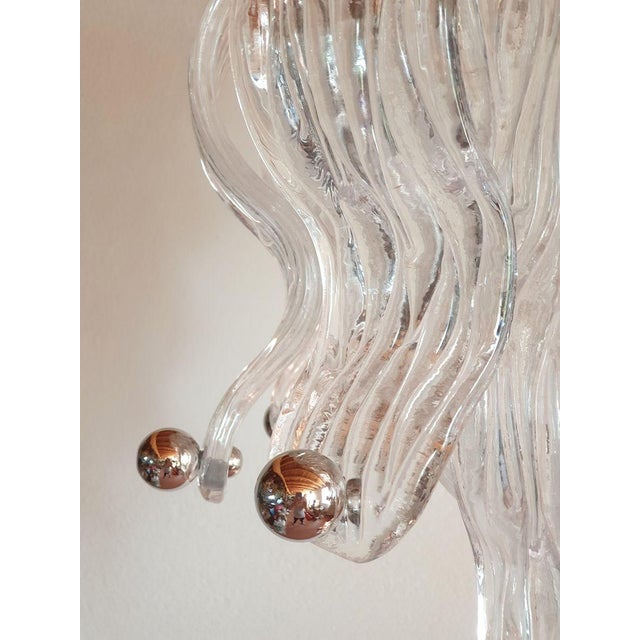 1970s Murano Glass and Chrome Chandelier, Mid Century Modern For Sale - Image 12 of 15
