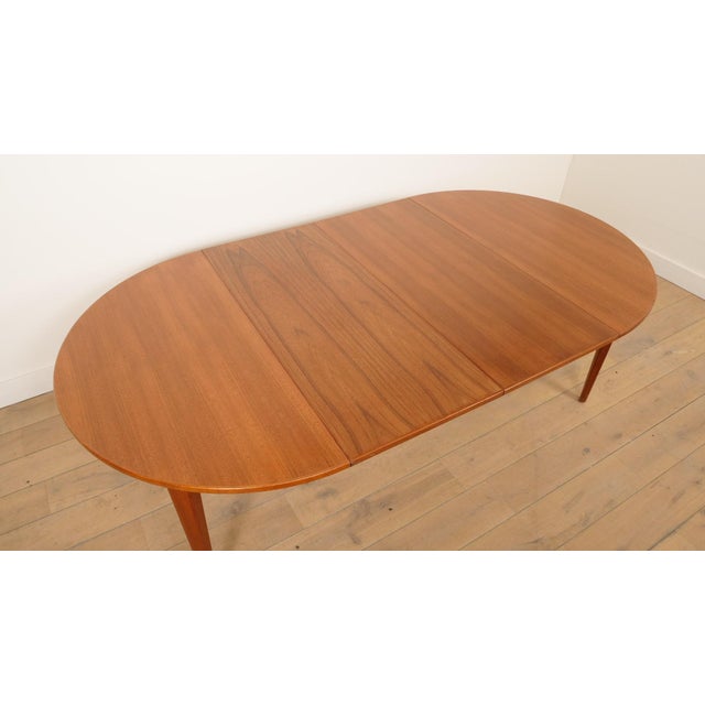 Vintage Extendable Teak Model 55 Dining Table attributed to Gunni Omann for Omann Jun, 1960s For Sale - Image 18 of 18