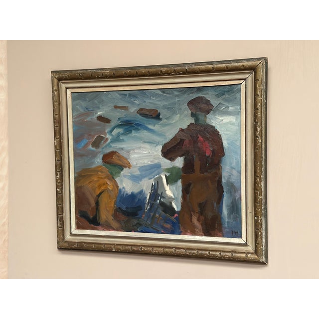 Ivar Hjertqvist, Figures, 1950s, Oil on Panel, Framed For Sale - Image 6 of 18