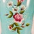 1950s Vintage Hollywood Regency Boho Chic Turquoise Handpainted Flora Metal Wastebasket For Sale - Image 6 of 18