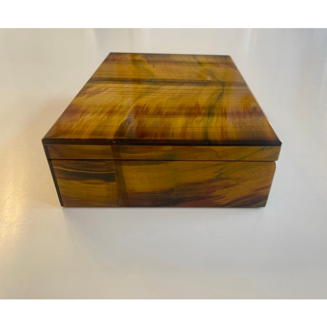 Handmade Tiger's Eye Box, Italy, 1950s For Sale - Image 7 of 11