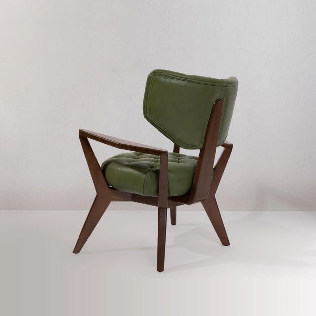 Mid-Century Modern Ash Solid Wood Light Green Kendall Chair For Sale In Chicago - Image 6 of 11