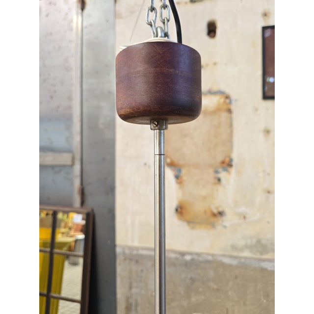 Vintage Teak and Wool 5-Arm Ceiling Light from Domus, Germany, 1970s For Sale - Image 14 of 17