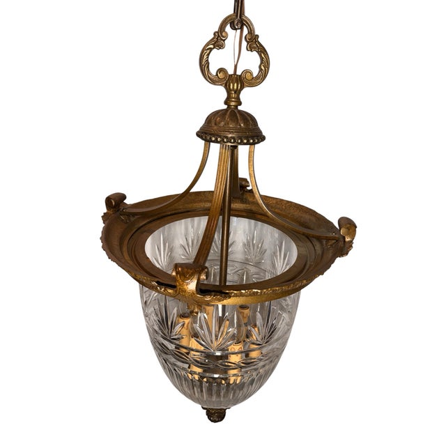 Traditional Late 20th Century Bronze and Cut Crystal Chandelier For Sale - Image 3 of 10