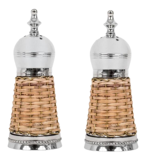 Basketweave Salt and Pepper Shaker - a Pair