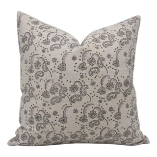 Fabdivine Handmade Block Printed Cushion Cover 12x20 Inch Pure Linen-Sajawat For Sale