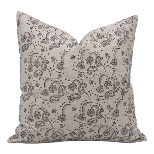 Fabdivine Handmade Block Printed Cushion Cover 12x20 Inch Pure Linen-Sajawat For Sale