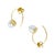 Cat Eye Pearl 18k Gold Hook Earrings, A Pair For Sale - Image 4 of 10
