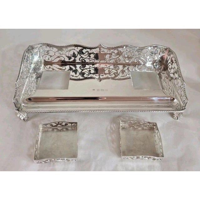 Sterling Silver Inkwell Stand from Barker Ellis, 1992 For Sale - Image 4 of 14