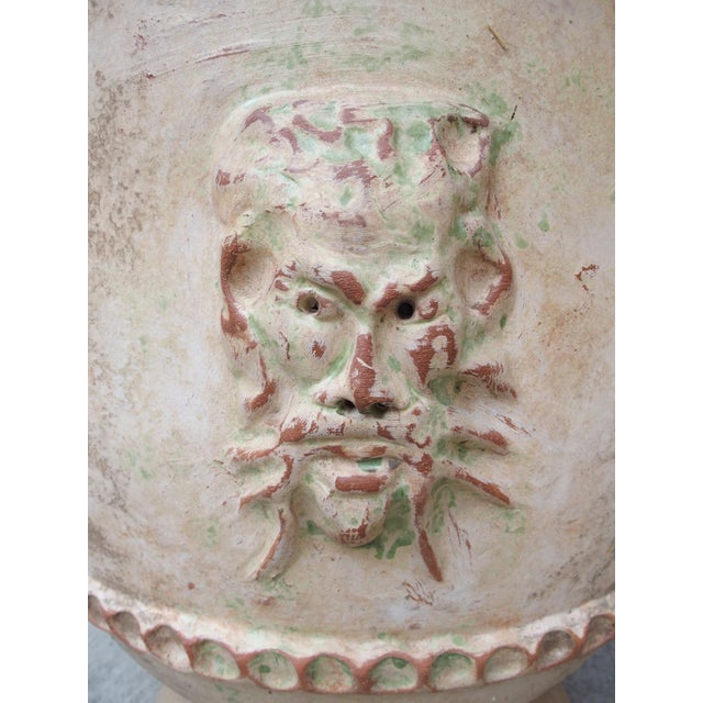 Pair of French Handmade Terracotta Anduze Planters With Satyre Masks For Sale - Image 11 of 18