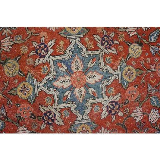 1890s Red Geometric Antique n.w. Persian Rug 6'3"x15'2" Handknotted Wool Carpet Runner For Sale In New York - Image 6 of 8