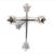 1990s 1990s Mikimoto Estate Akoya Pearl Cross Brooch Sterling Silver 4 mm For Sale - Image 5 of 11
