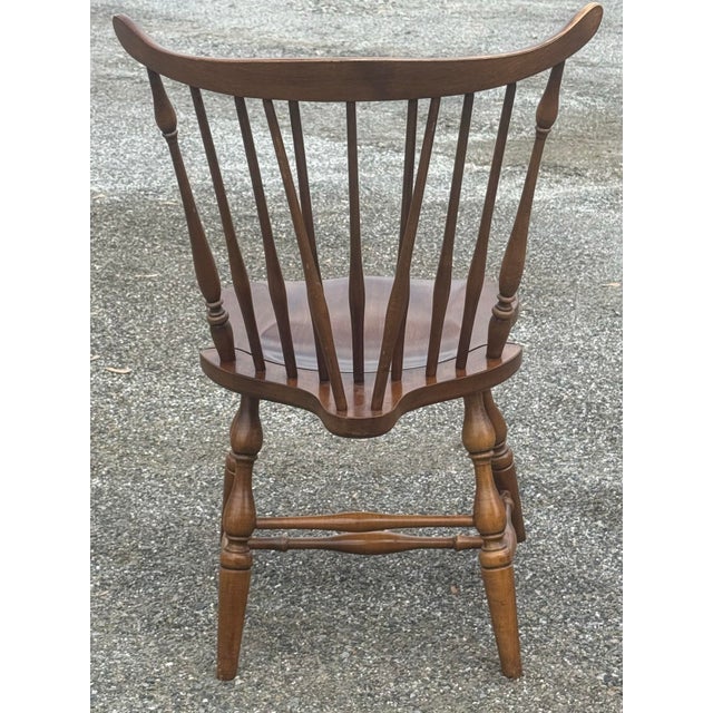 American Vintage Pennsylvania House Duxbury Cherry Windsor Chairs - Set of 6 For Sale - Image 3 of 12