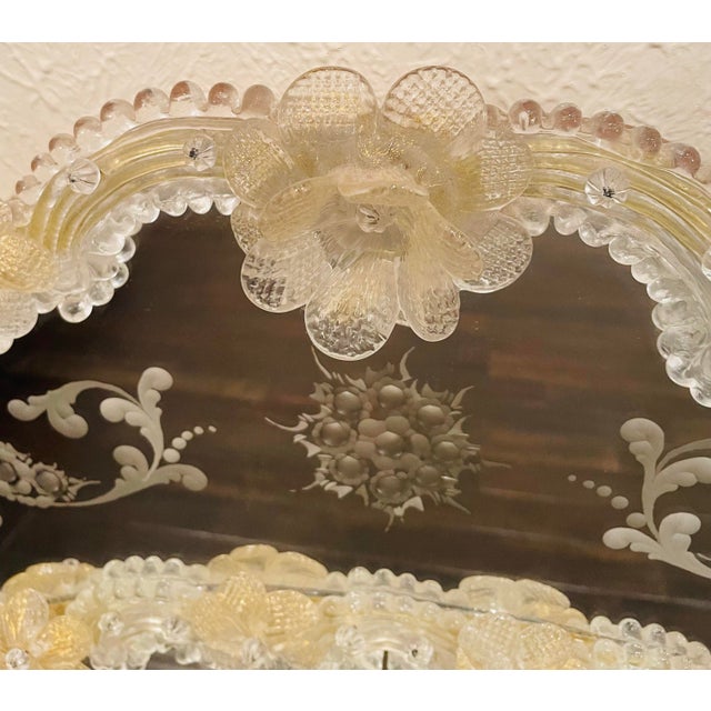 Add a touch of Old World elegance with this breathtaking Italian Venetian mirror, an exquisite example of Murano glass...