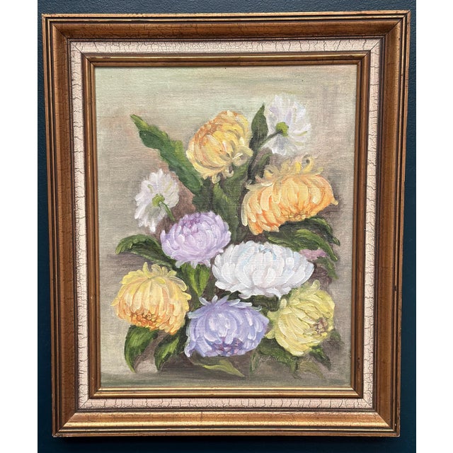 k.l. Koivisto, Chrysanthemums, 1976, Oil on Canvas, Framed For Sale - Image 15 of 18