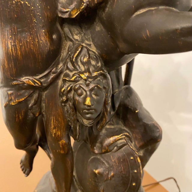 Mid 20th Century Emile Picault Bronze Sculpted Pegasus Lamp For Sale - Image 5 of 13