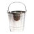 Charming Antique English Silverplate Ice Bucket Novelty Coopered Pail Original Strainer Edwardian Barware Home Decor For Sale