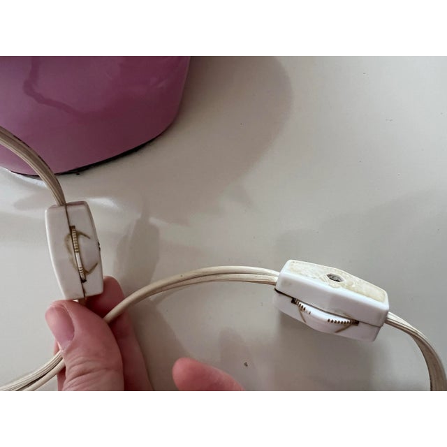 1980 Pink Flame Art Deco Lamps - a Pair For Sale - Image 10 of 12