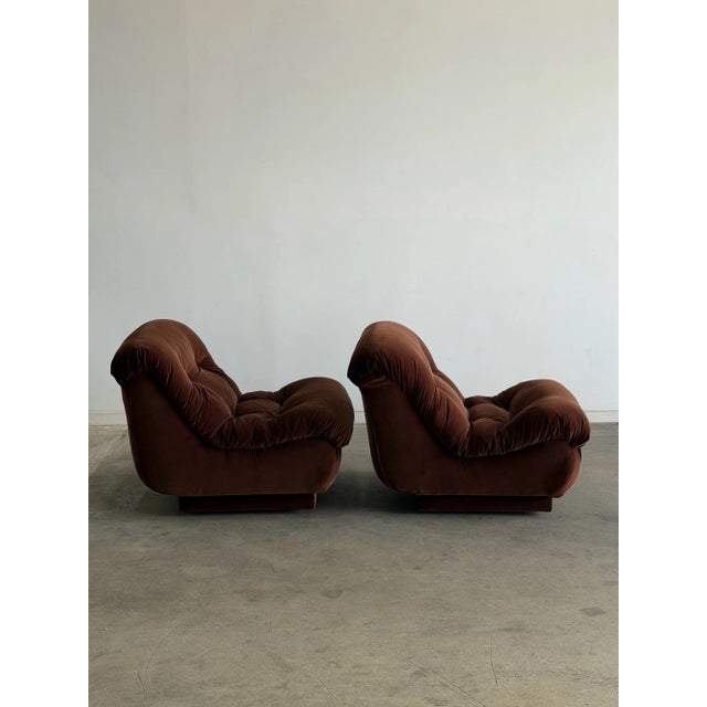 1980s Sculptural Tufted Lounge Chairs - Pair For Sale - Image 10 of 14