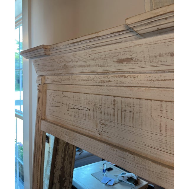 Shabby Chic Grand White Birch Trumeau Floor Mirror For Sale - Image 3 of 6