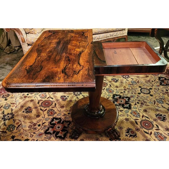 Early 19th Century Early 19c Regency Fold Over Side Table With Lions Paw Feet in the Manner of Gillows For Sale - Image 5 of 12