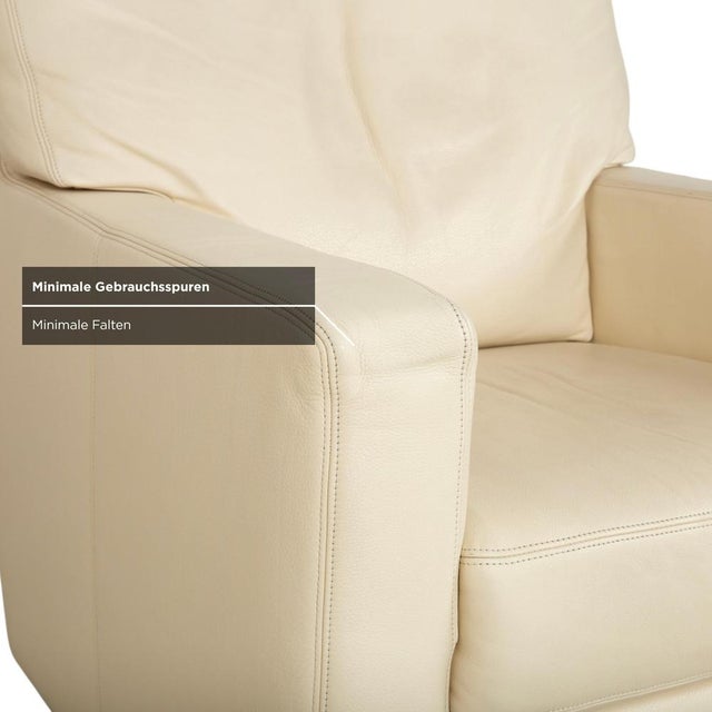 Cream Leather Armchair from Musterring For Sale - Image 8 of 17