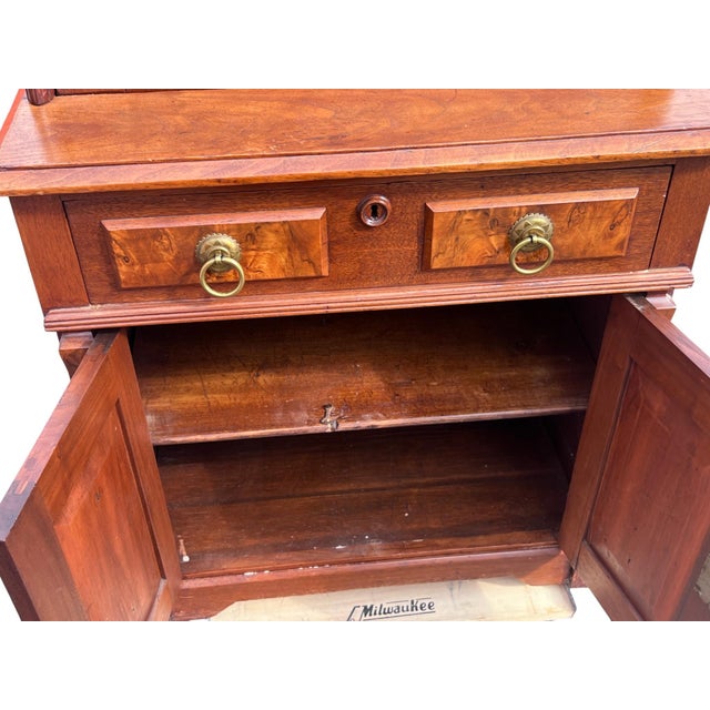 Walnut Victorian 2 Part Drop Front Desk For Sale In New York - Image 6 of 12