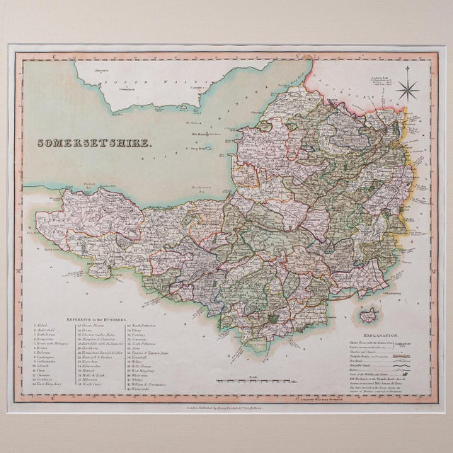 Antique County Map of Somerset, English, Framed Cartography, Regency, Circa 1830 For Sale - Image 4 of 12