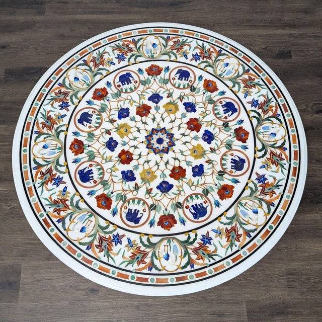 Pietra-Dura Marble Bistro Table For Sale - Image 4 of 7
