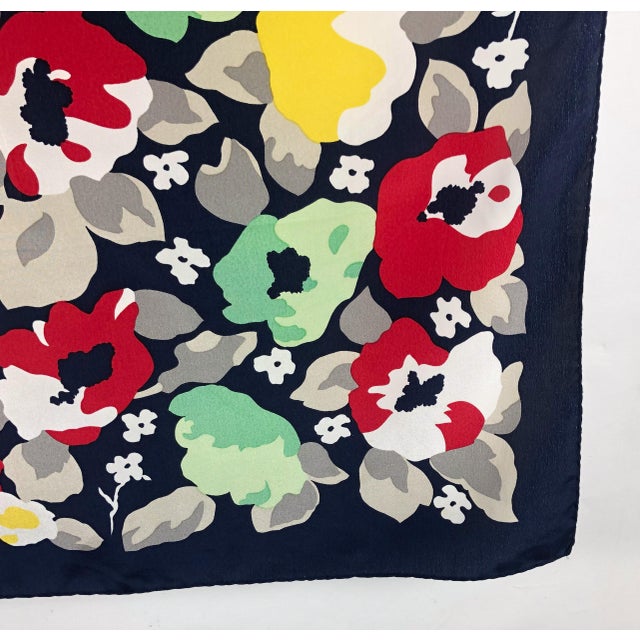 1980s Pure Silk Jaeger Vintage Scarf With Wall Hanging Scarf Holder For Sale - Image 5 of 8