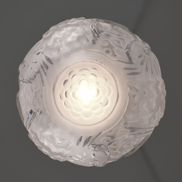 Silver A Pair of Muller Freres French 1930s Art Deco Pendant Lights - 4 Pairs Available For Sale - Image 8 of 14