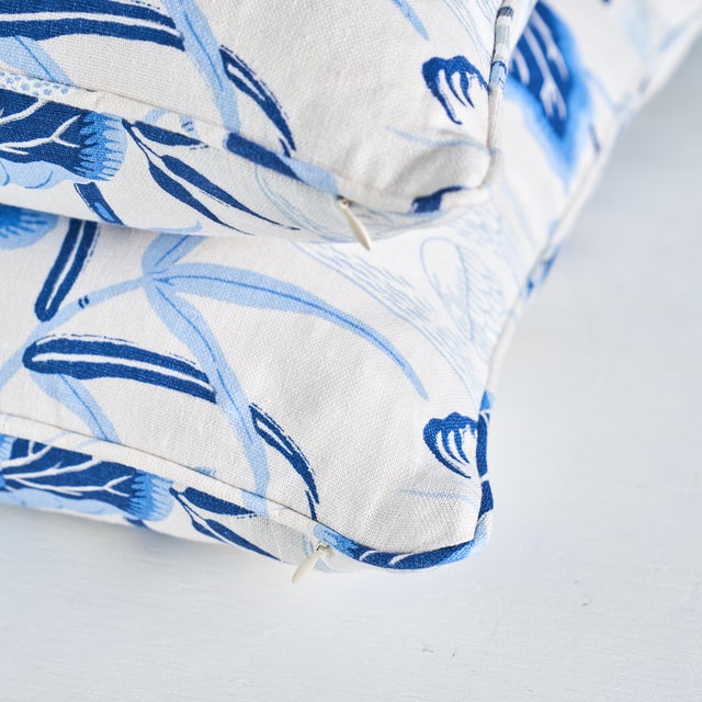 Schumacher Schumacher Lotus Garden Pillow in Porcelain For Sale - Image 4 of 6