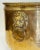 Brass Antique Hammered Brass Planter Cachepot W/ Lion Head Handles For Sale - Image 8 of 9