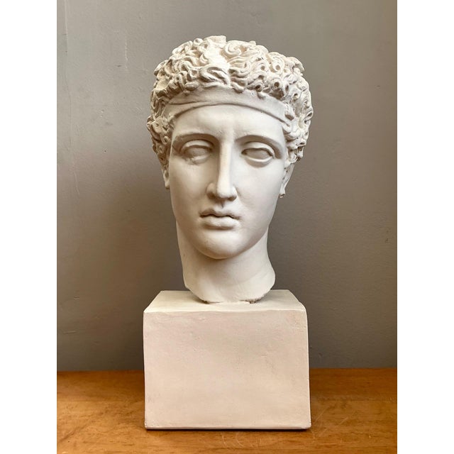 Grand Tour Vintage Plaster Classical Bust of Roman Warrior For Sale - Image 3 of 18