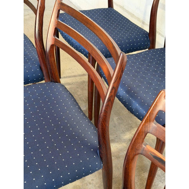 In Style of J.l. Moller Set of 6 Model 78 Dining Chairs Solid Rosewood Denmark Mid-Century Modern 1960s For Sale - Image 11 of 15