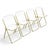 Giancarlo Piretti Style Brass Folding Chairs- Set of 4 For Sale
